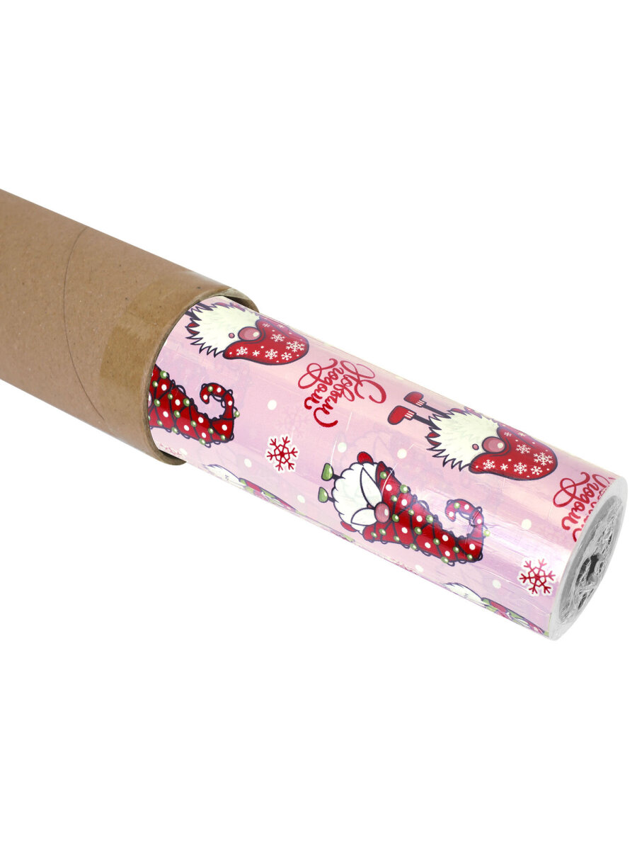 Упаковочная бумага Золотая сказка для новогодних подарков в рулоне 70 см х 10 м Гномики - фото 10