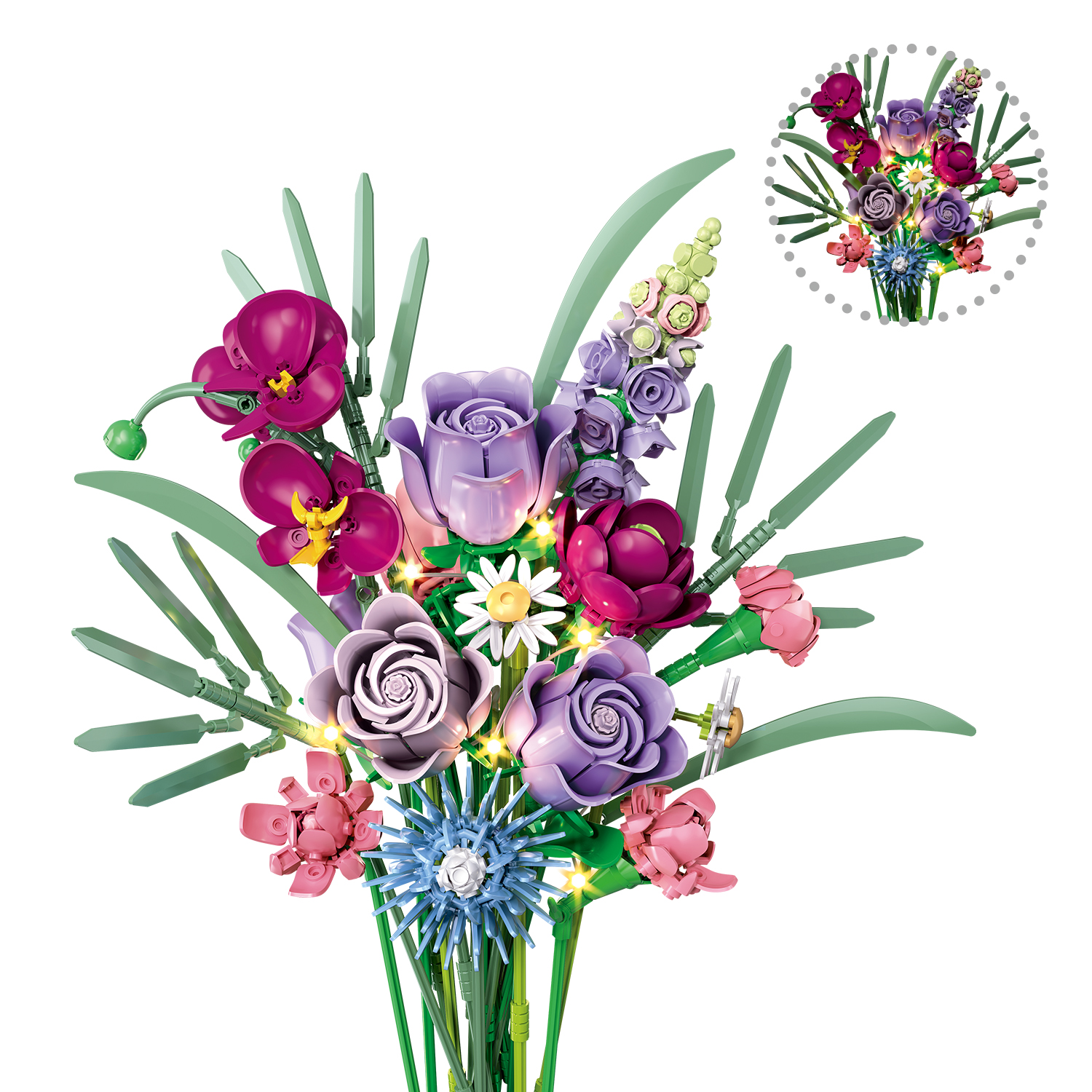 Конструктор SLUBAN Букет цветов 780 дет. - фото 1