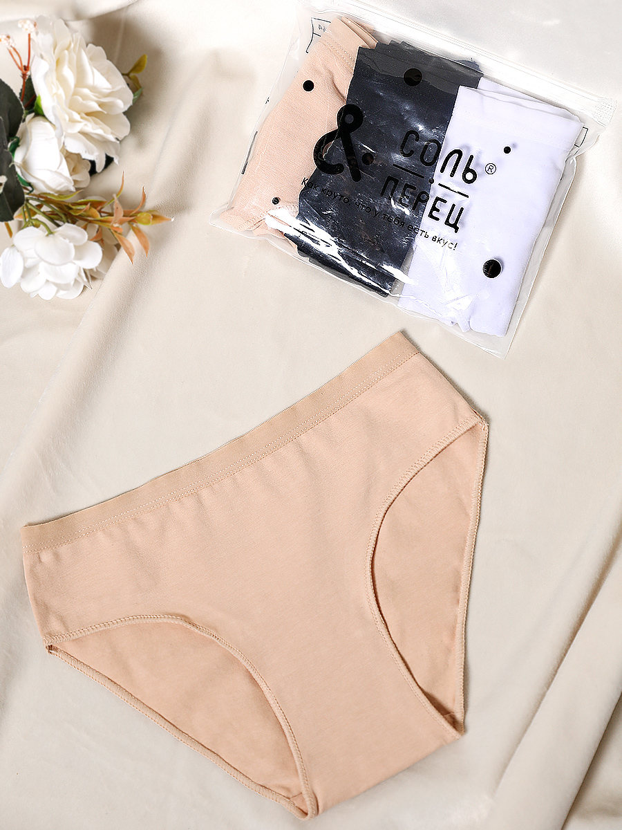 Трусы 3 шт Соль и Перец SP1194CH/бел/беж/черн - фото 1