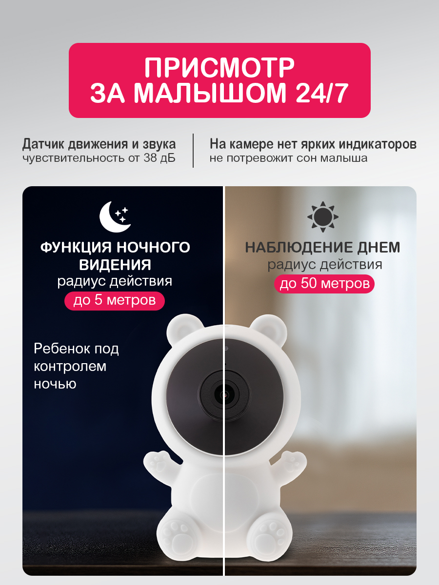 Умная Wi-Fi камера HALSA Медвежонок - фото 3