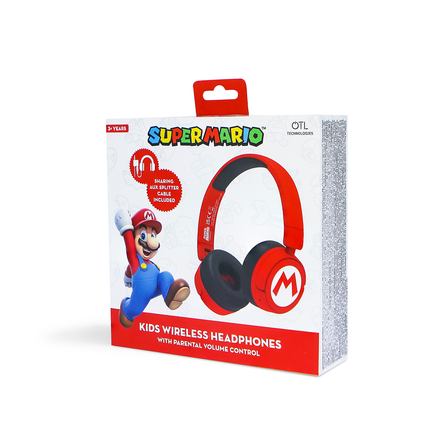 Наушники беспроводные OTL Technologies детские Mario красные - фото 13