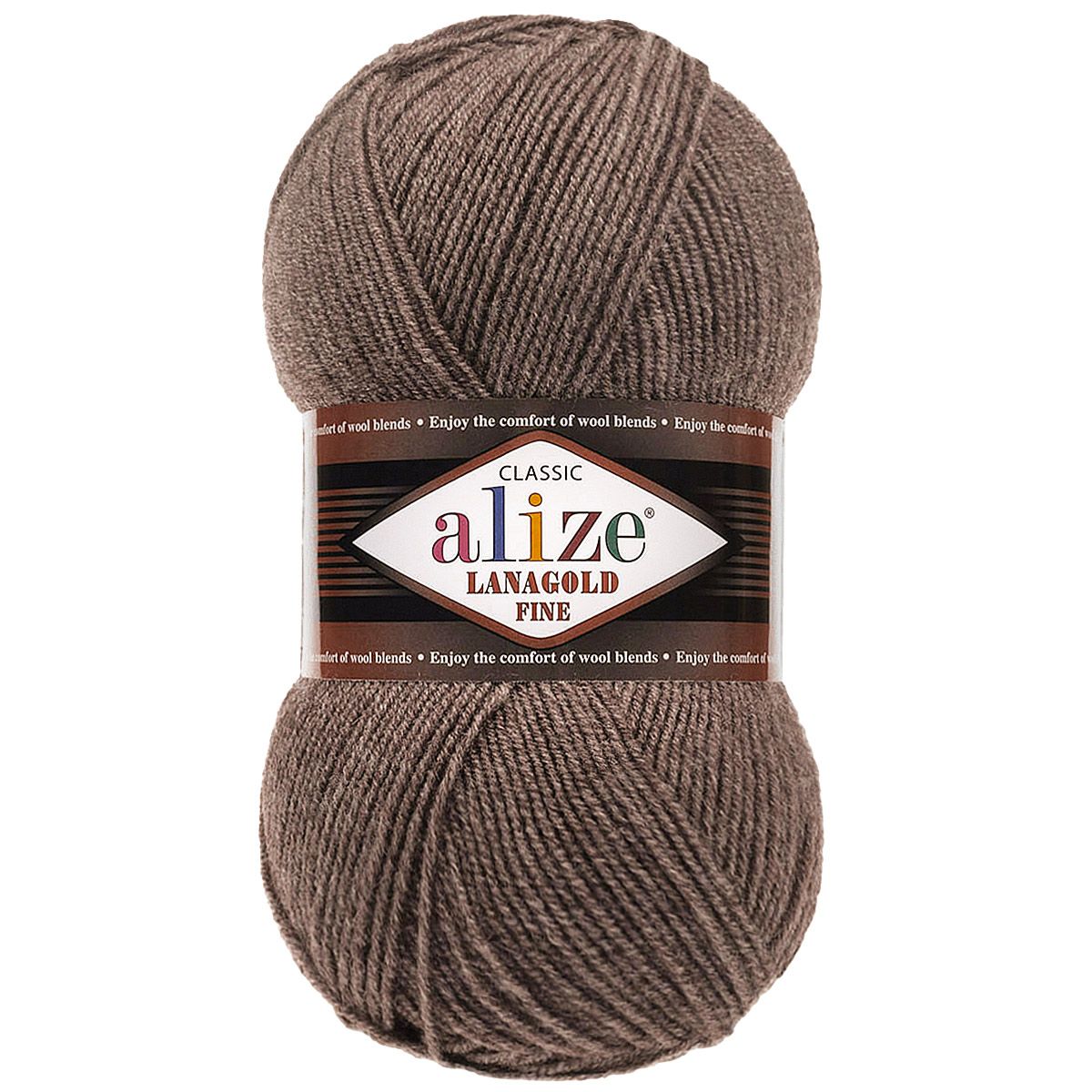 Пряжа Alize полушерстяная теплая Lanagold fine 100 г 390 м 5 мотков 240 коричневый меланж - фото 4