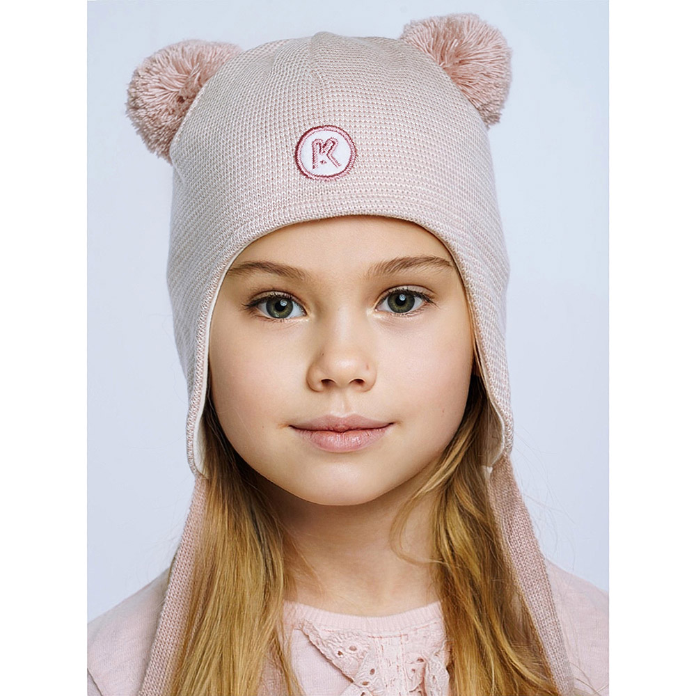 Шапка ПриКиндер M3-1957 Цвет: Пыльная роза/белый - фото 1