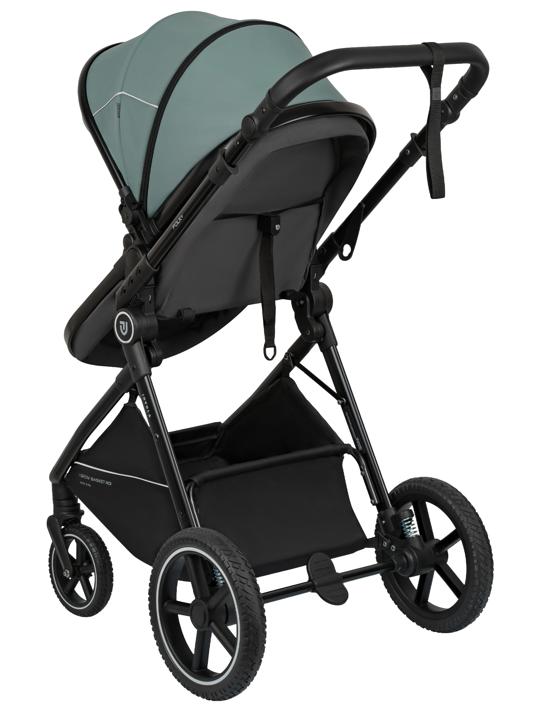 Коляска трансформер JOVOLA Folk+ 3в1 зеленый - фото 21