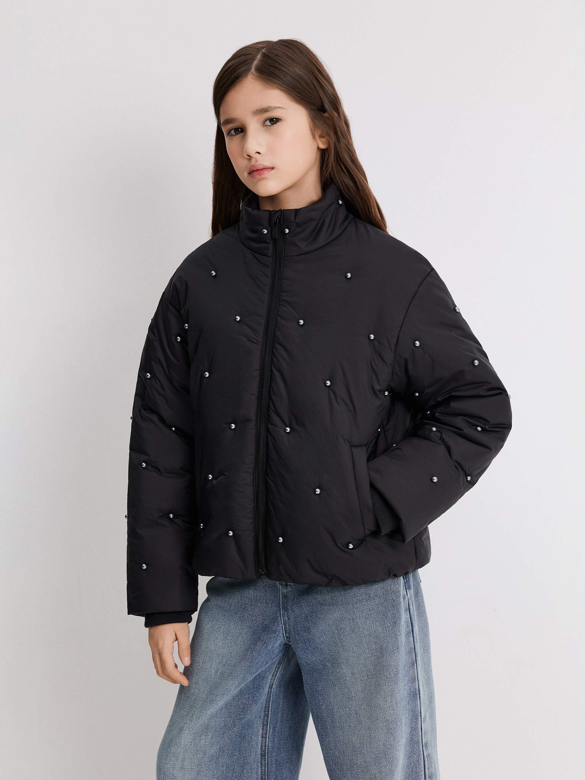 Изображение товара Утеплённая девочка куртка Acoola 152 водоотталкивающая с капюшоном