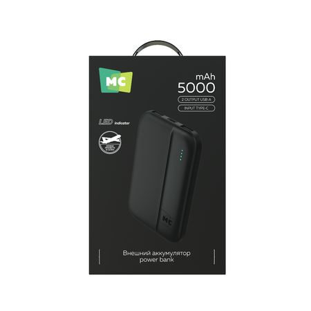 Внешний аккумулятор 5000mAh More Choice PB25-05 Black