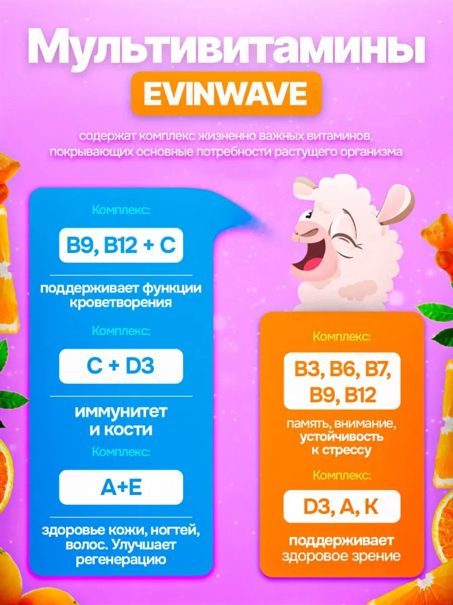 Витамины для детей EVINWAVE Smart, 240 шт. - фото 3
