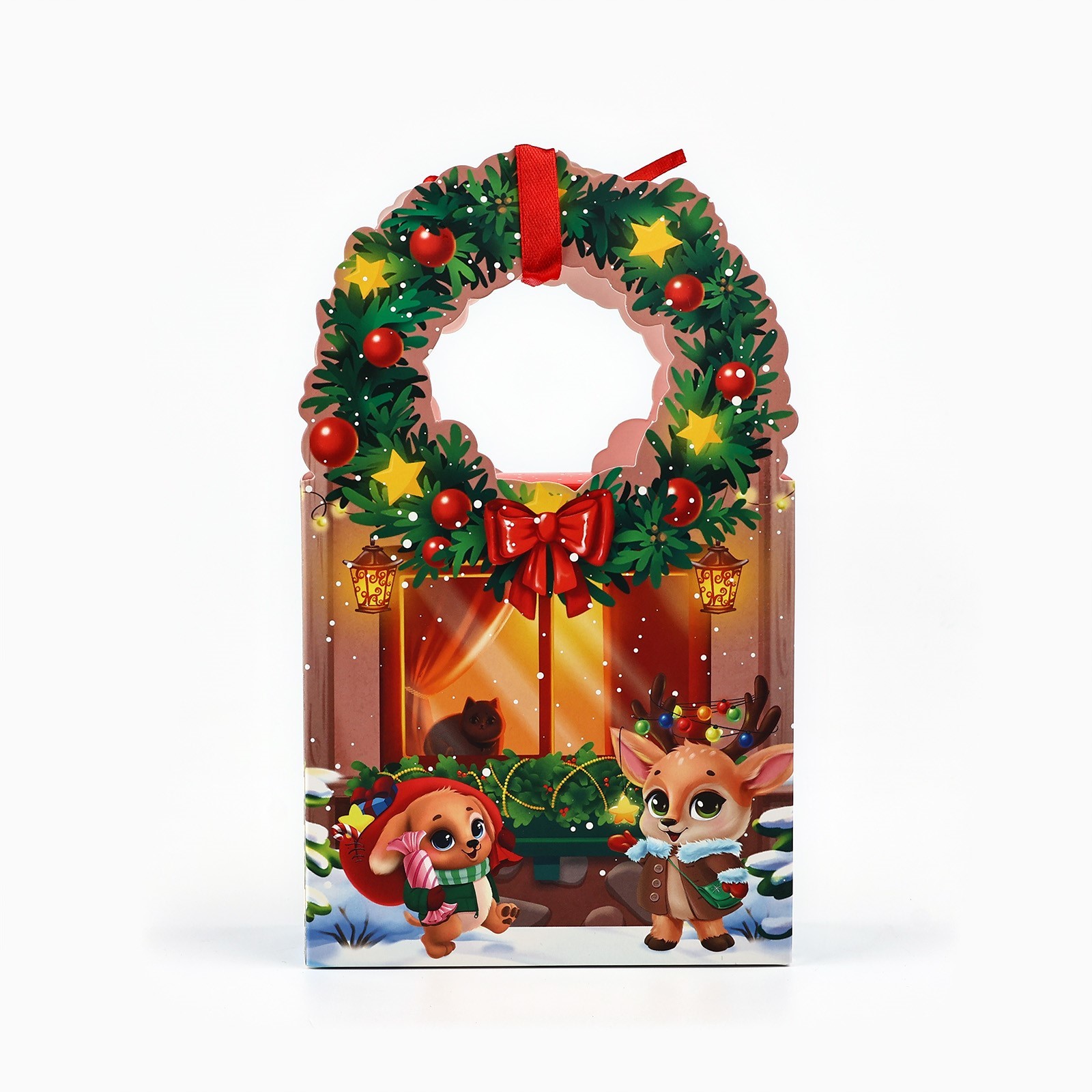 Коробка сборная Дарите Счастье "Новогодний домик", 12,3 х 21 х 5,3 см - фото 4