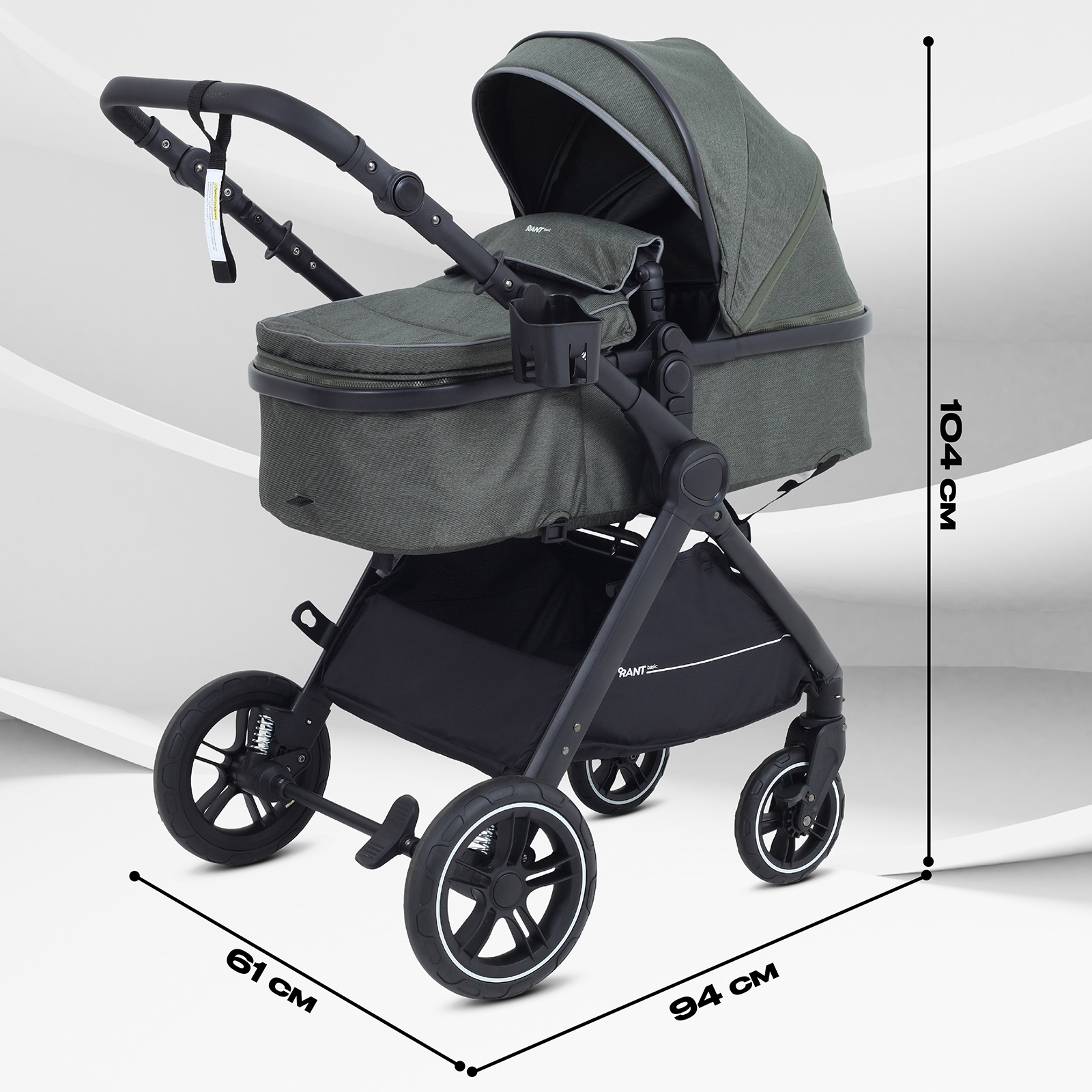 Коляска трансформер Rant Basic Roller 2в1, olive зеленый - фото 2