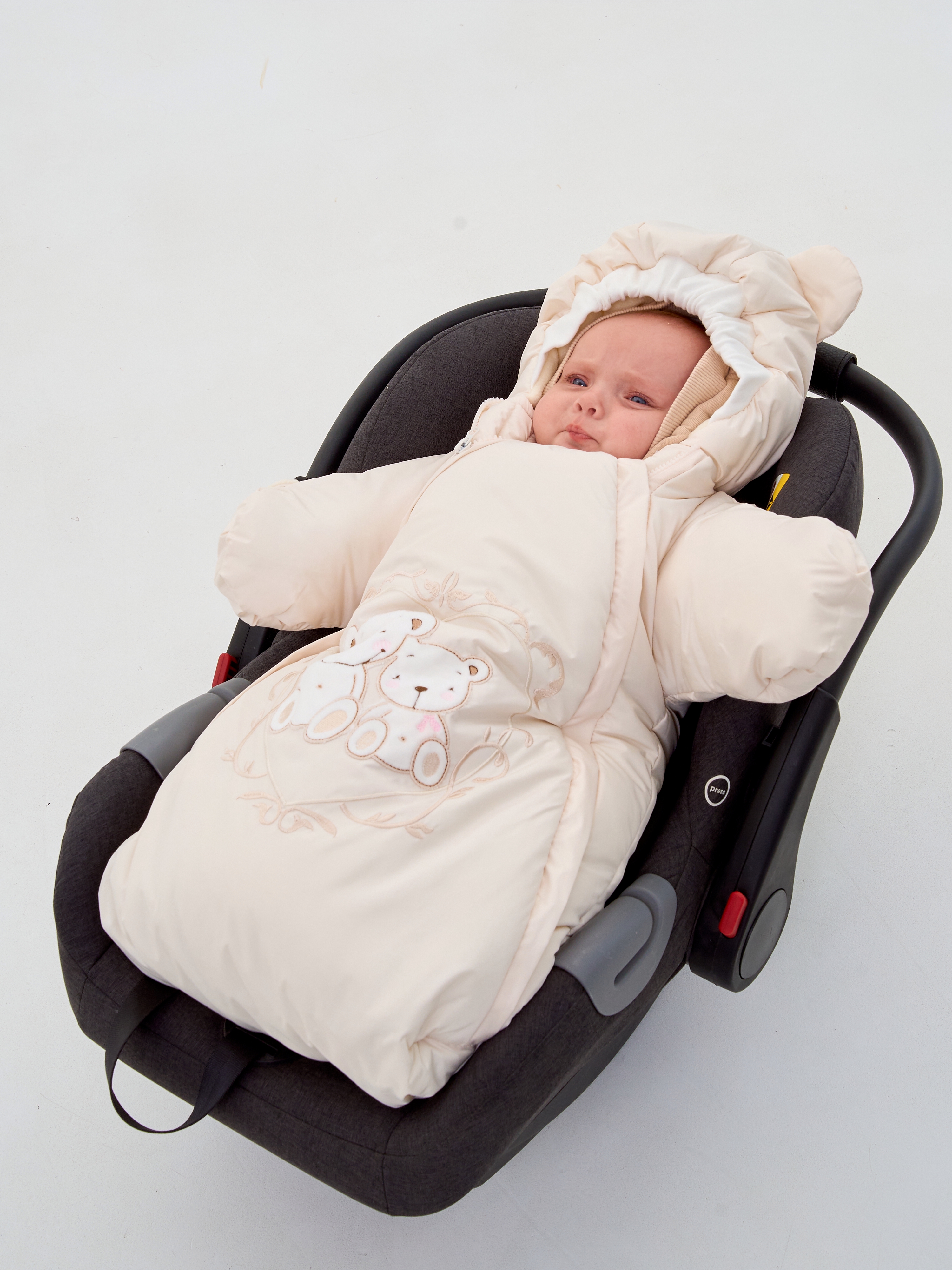 Конверт в коляску Осьминожка Мишки бежевый - фото 5