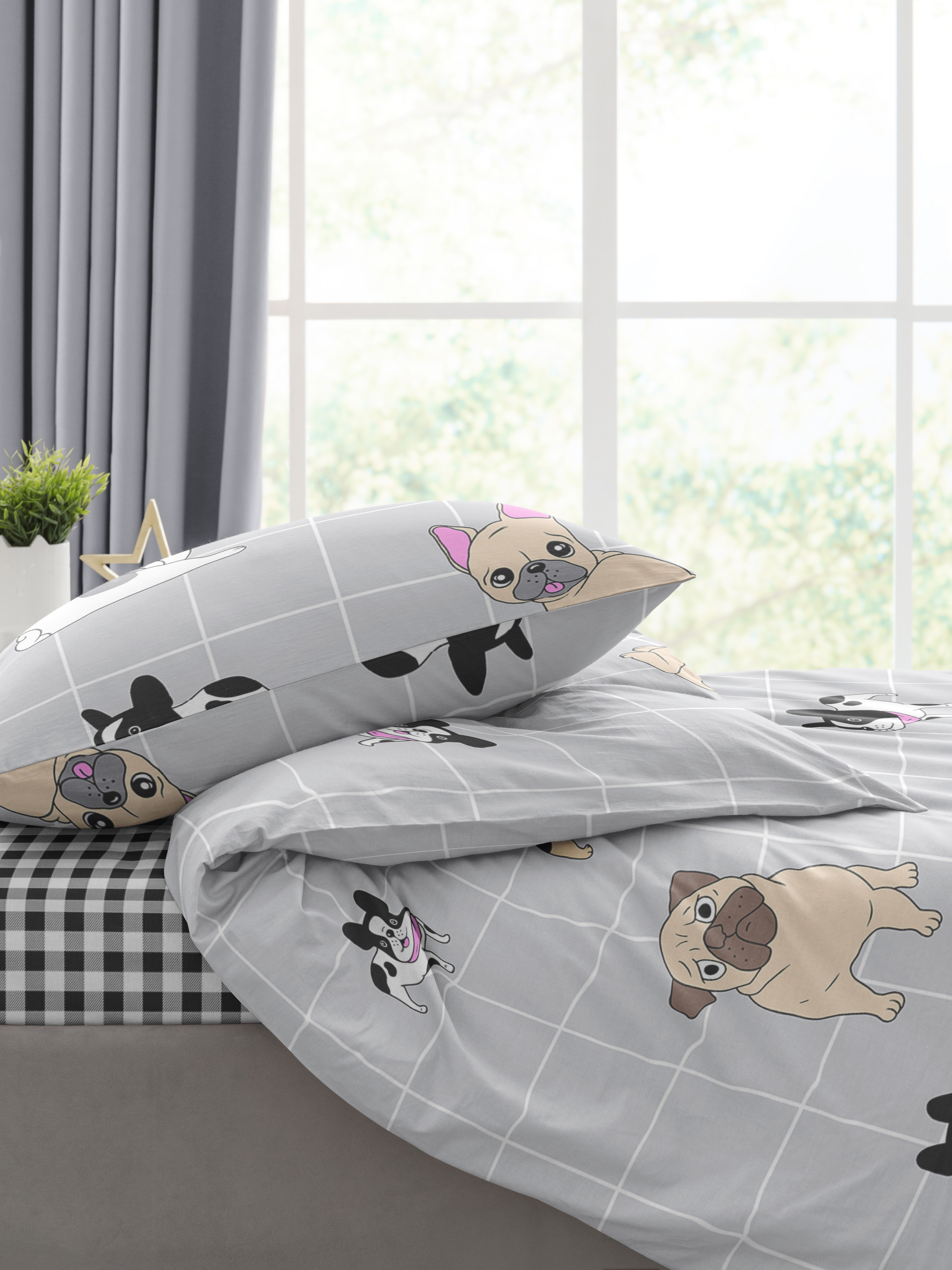 Комплект постельного белья Ночь Нежна Догс полутораспальный 3 предм. - фото 9