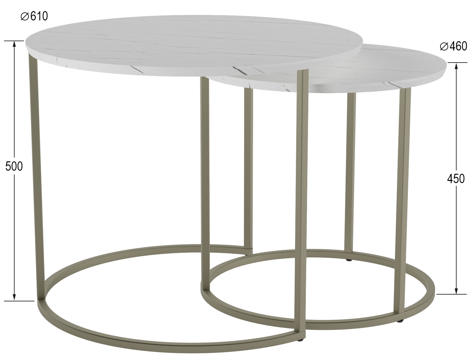 Стол журнальный КАЛИФОРНИЯ МЕБЕЛЬ Лесли Белый мрамор Титан - фото 2