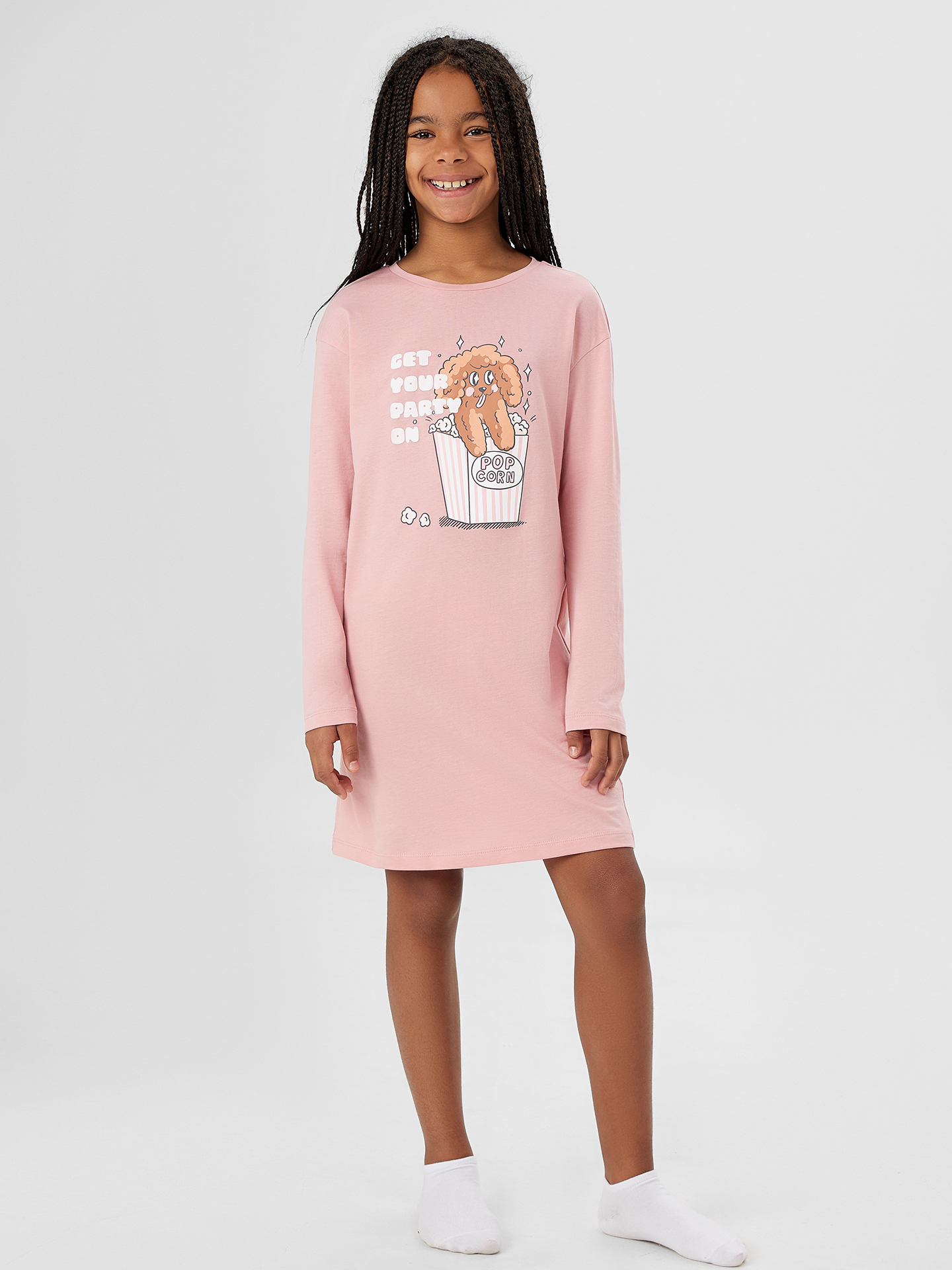 Сорочка ночная Mark Formelle (Марк Формэль) 577727/пыльная роза +печать - фото 1