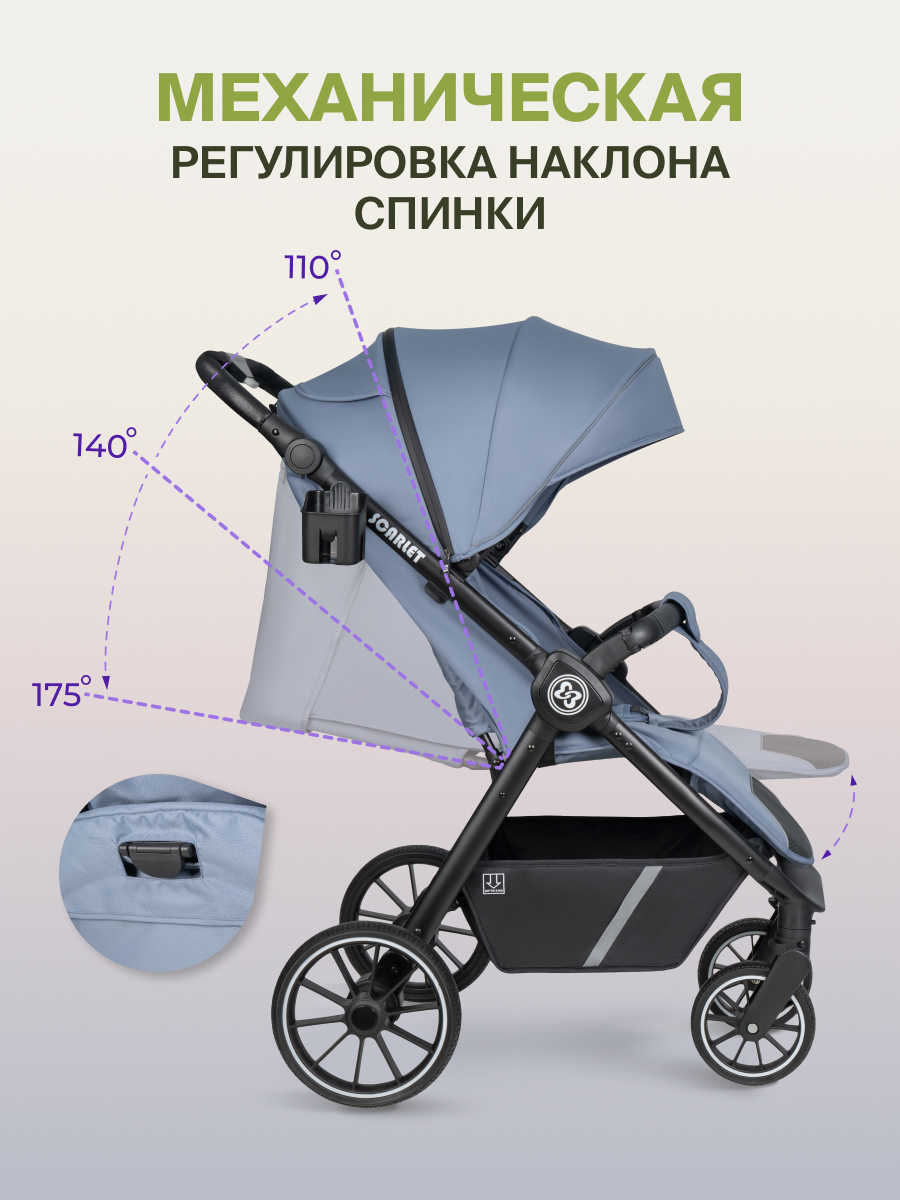 Коляска прогулочная Farfello всесезонная синий - фото 5