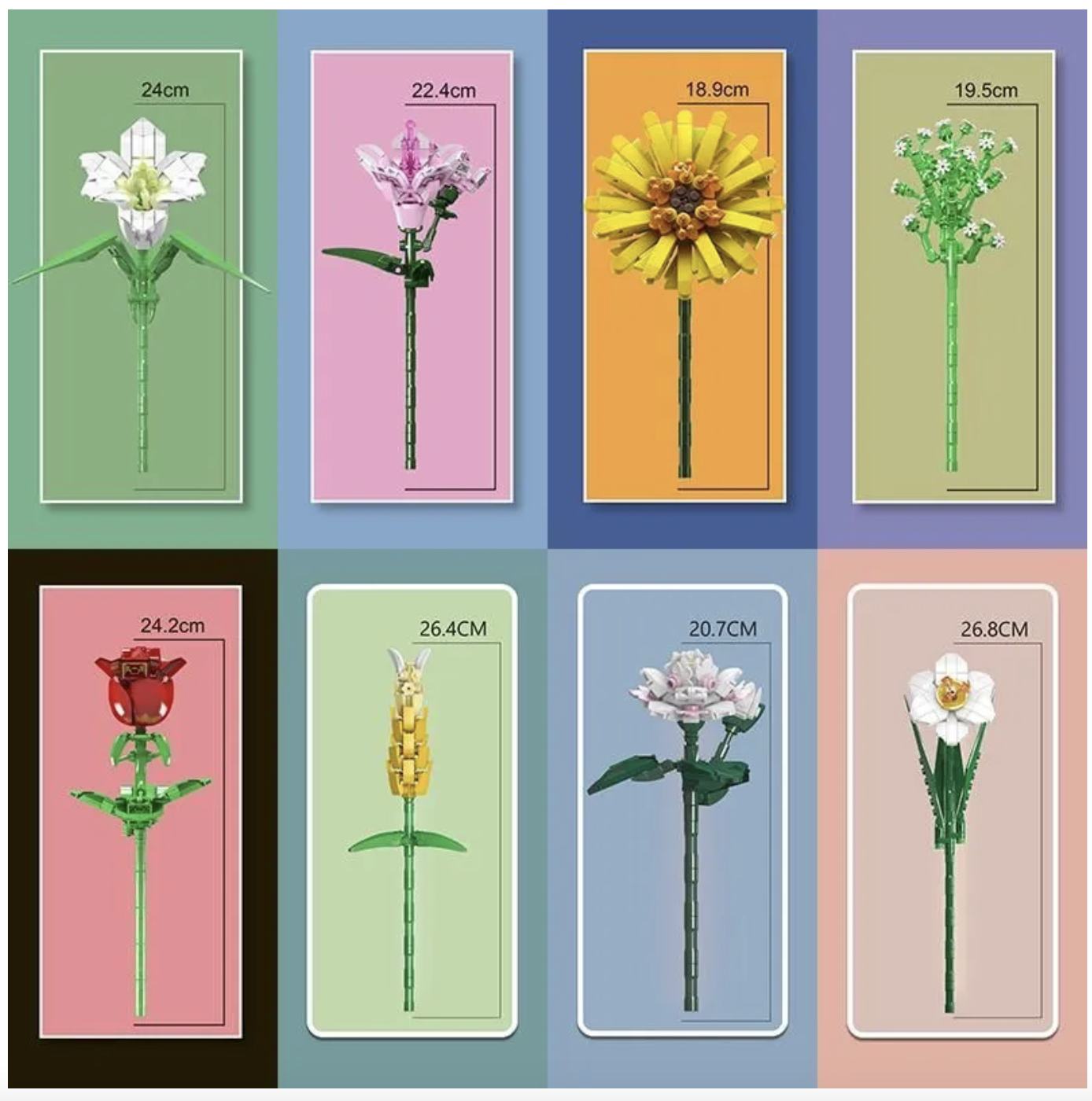 Конструктор Mould King Букет цветов Роза Рубин - фото 7