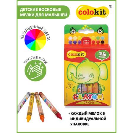 Восковые мелки Flexoffice 24 шт.