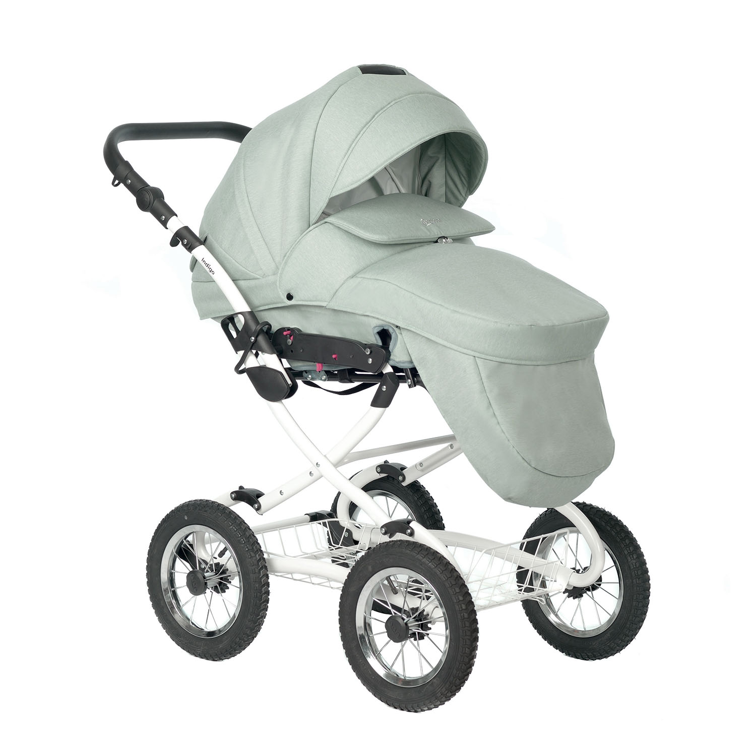 Коляска 2в1 Indigo Barbara Classic 02 шалфей - фото 4