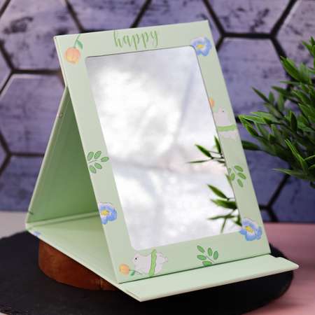 Зеркало настольное для макияжа iLikeGift Happy bear green