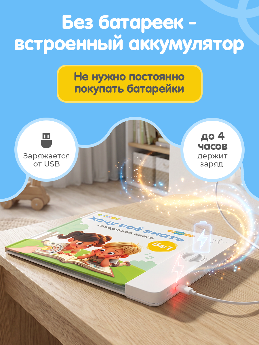 Говорящая Книга Нажималка BertToys 5 в 1 Хочу всё знать - фото 8