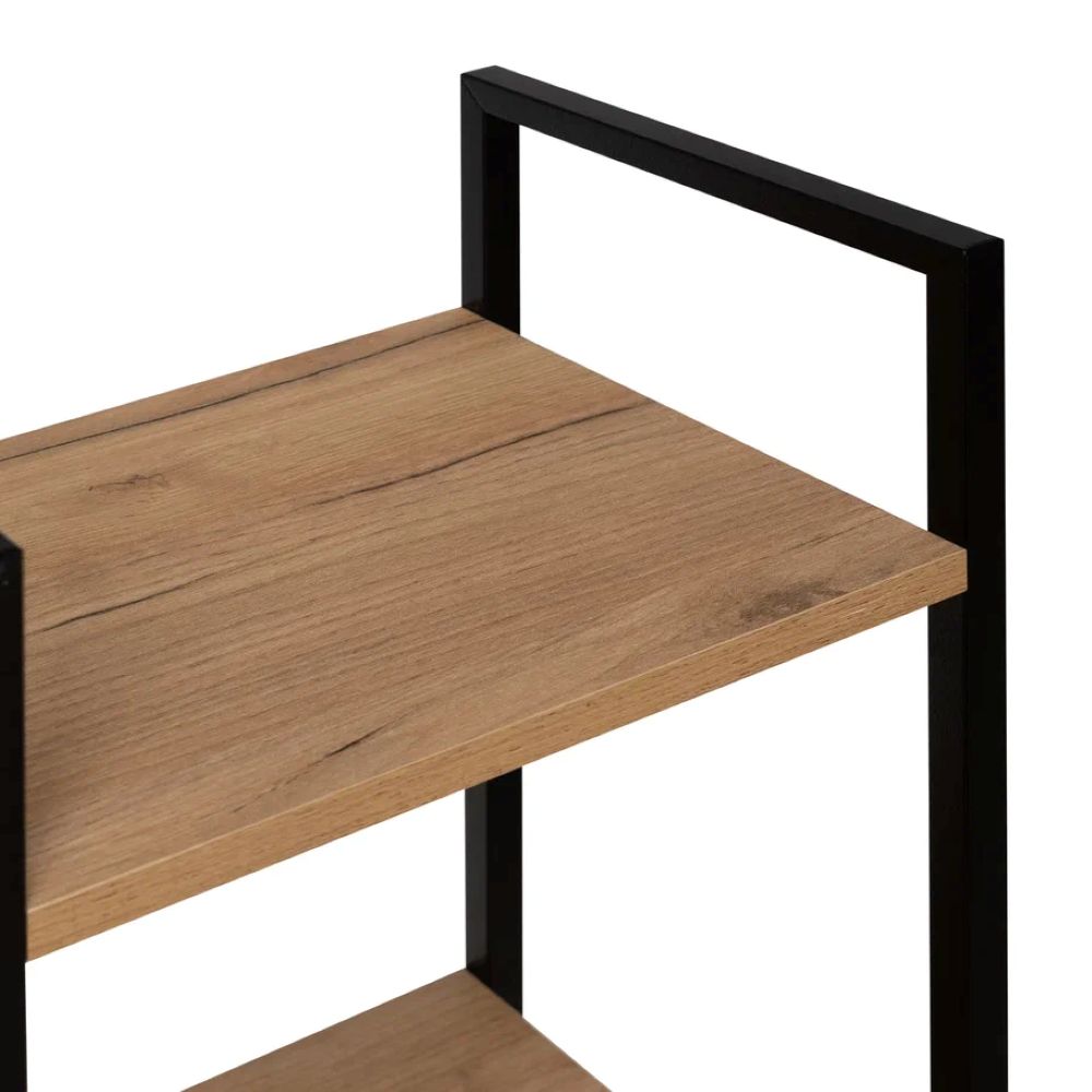 Стеллаж Leset Стилвуд 14 узкий 4 полки Черный/Дуб крафт золотой - фото 8