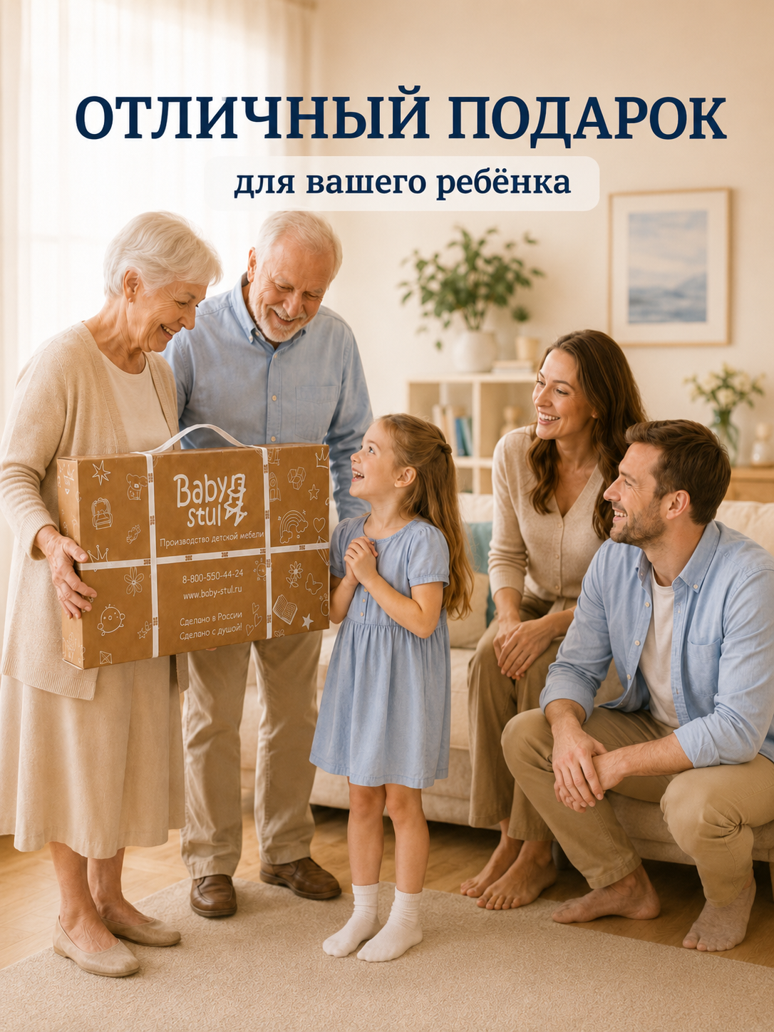 Стул Babystul Белый окрашенный - фото 7