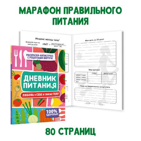 Дневник Проф-Пресс питания Любовь к себе и своему телу+Личный дневник в линию. Набор из 2 предметов