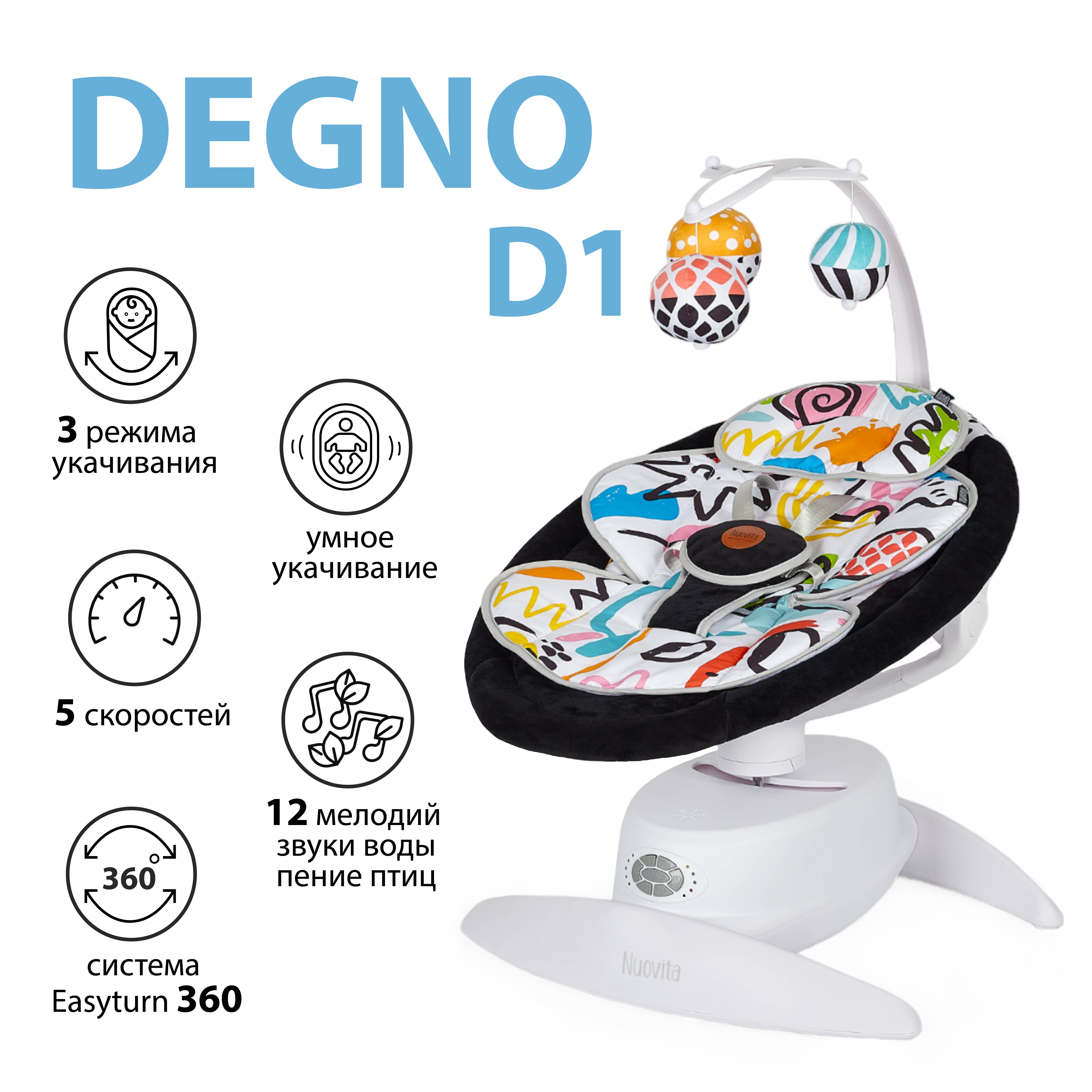 Детские электрокачели для новорожденных Nuovita Degno D1 - фото 1