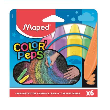 Мел сухой MAPED 6 шт.