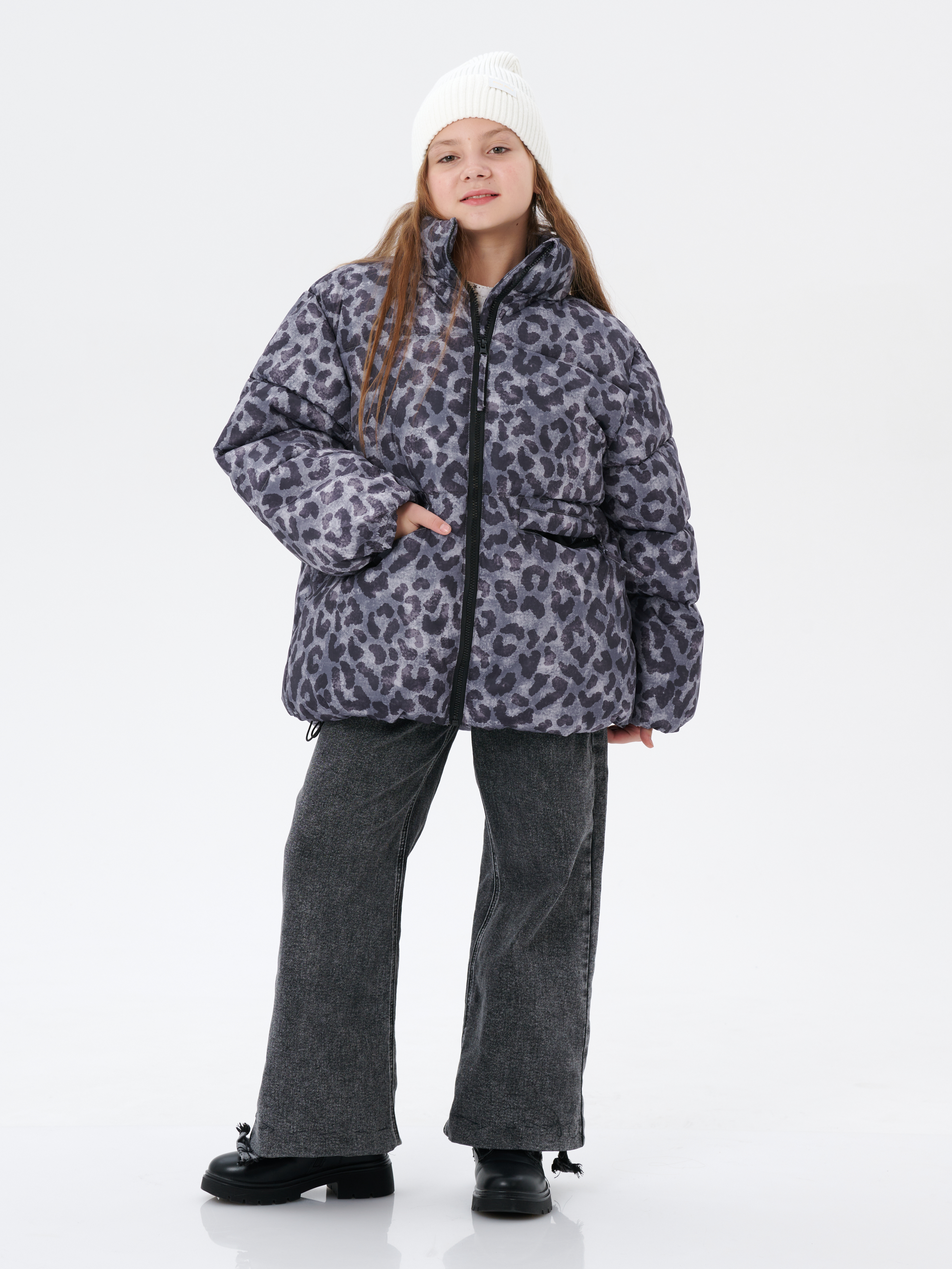 Куртка КрутышОк Т-066 серый леопард - фото 2