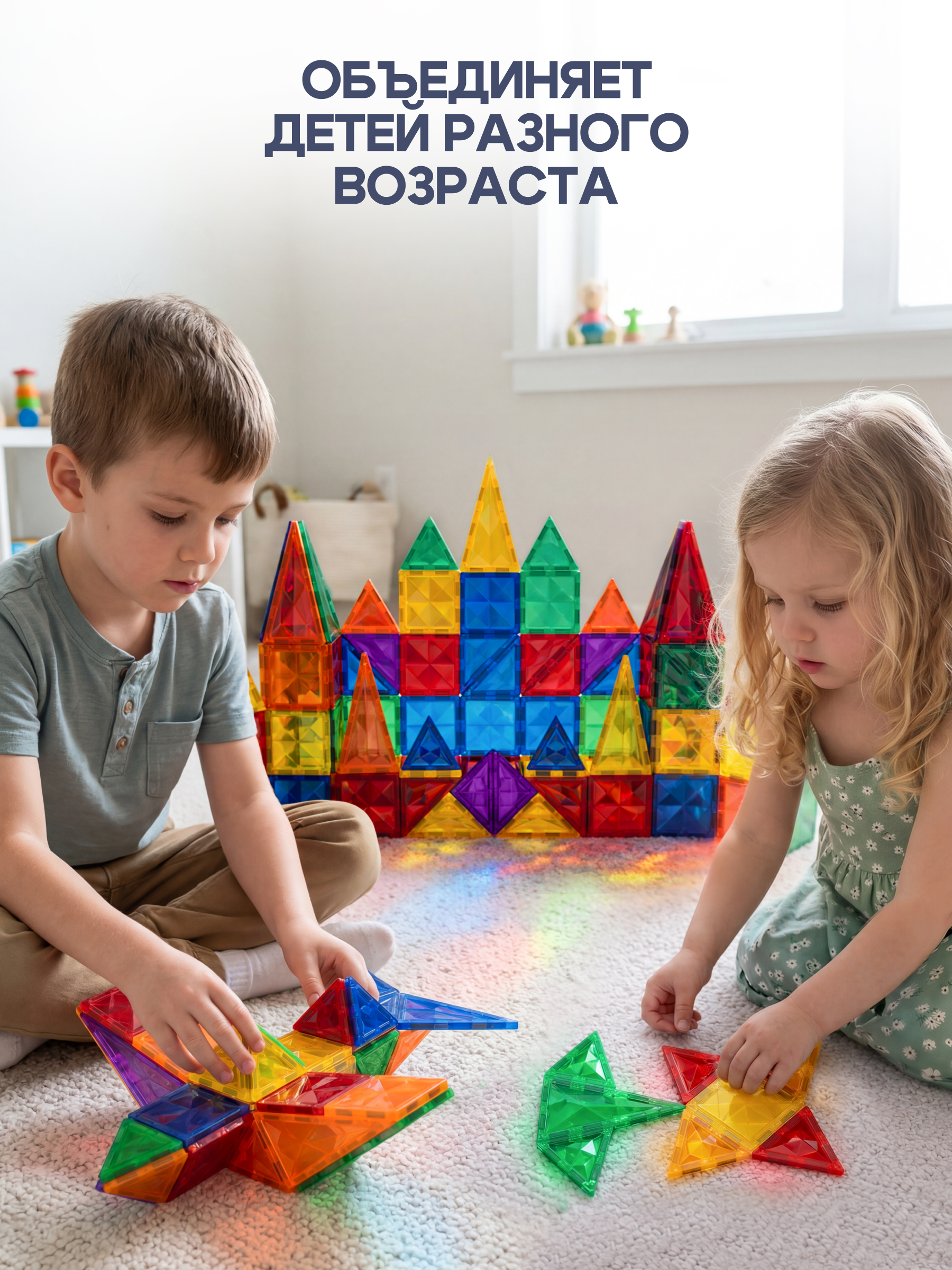 Конструктор SAYFUN toys магнитный 50 дет. - фото 6