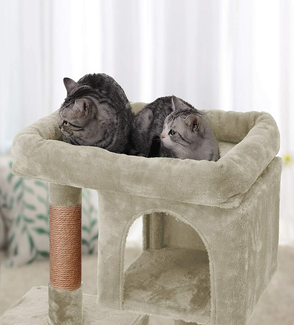 Домик для кошки с когтеточкой Pet БМФ Бежевый - фото 3