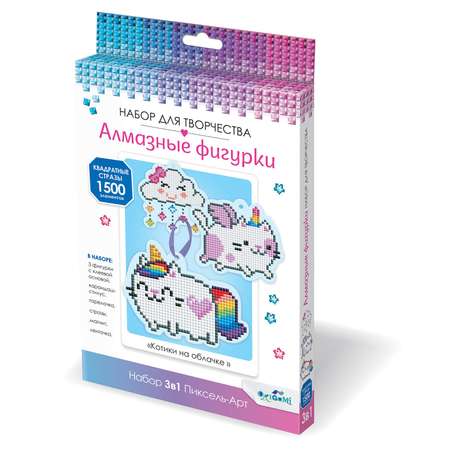 Алмазная мозаика ORIGAMI Котики на облачке