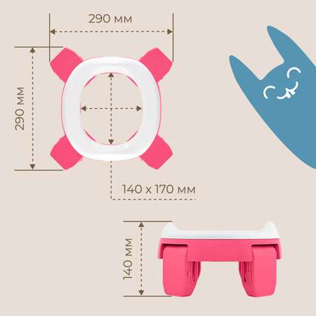 Горшок дорожный ROXY-KIDS складной с многоразовой вкладкой handy potty 3 в 1 цвет фуксия серый