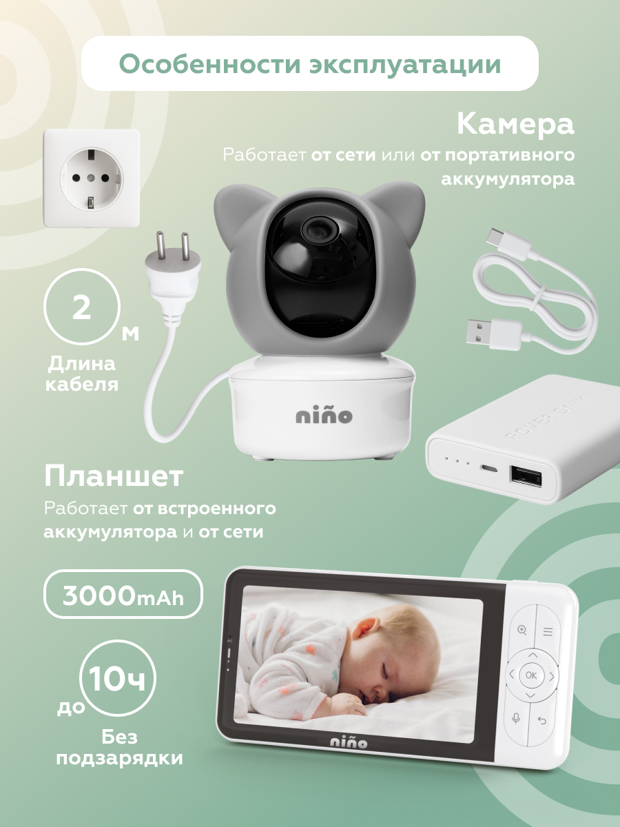 Видеоняня с монитором nino Baby 6TS - фото 11