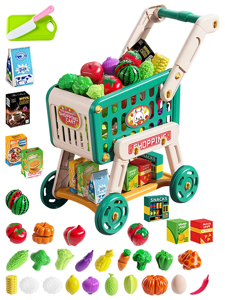 Игрушка Рыжий кот Детская тележка 33 предм. - фото 1