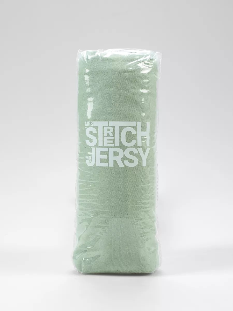Простыня Mrs.Stretch Mr.Jersy Оливковый 120 x 200 см на резинке - фото 6