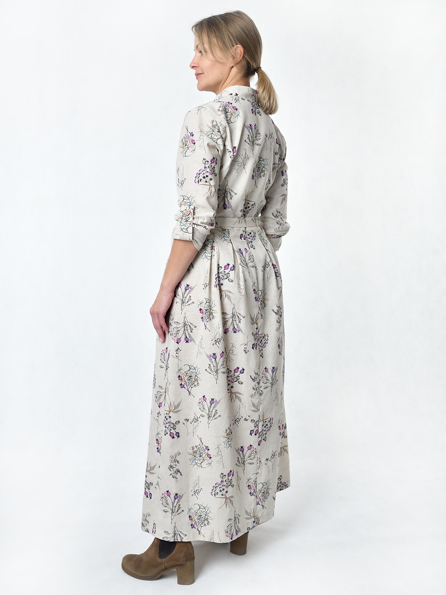 Платье Льняная Горница пл025-02/бежевый-сиреневый-серый - фото 13