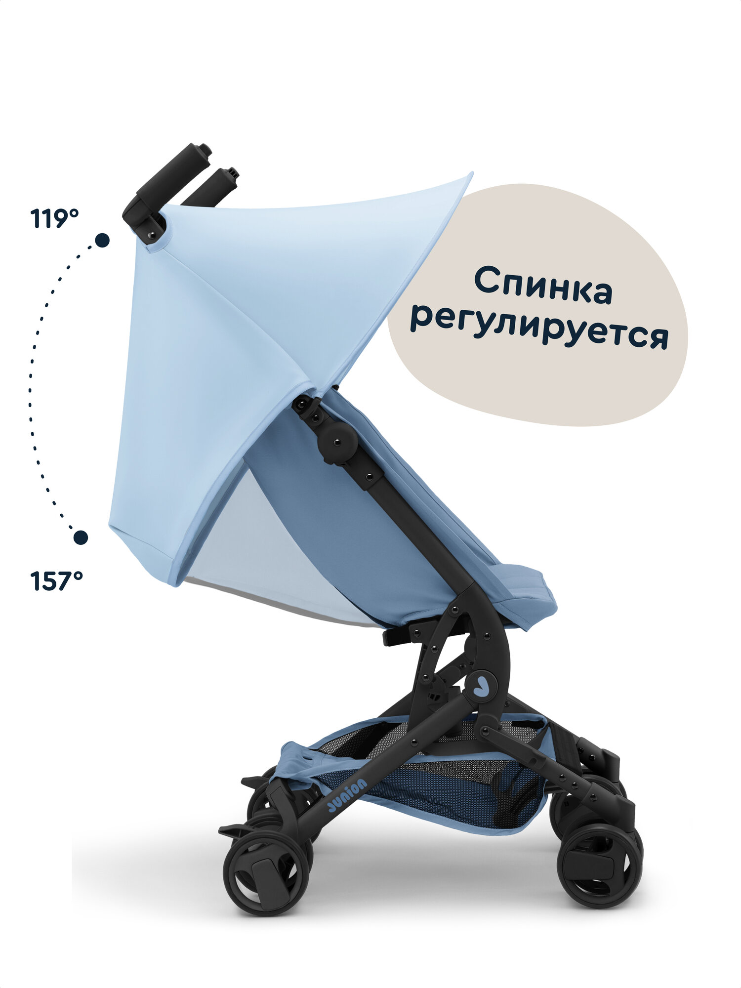 Коляска прогулочная Junion Tinbi синий - фото 5