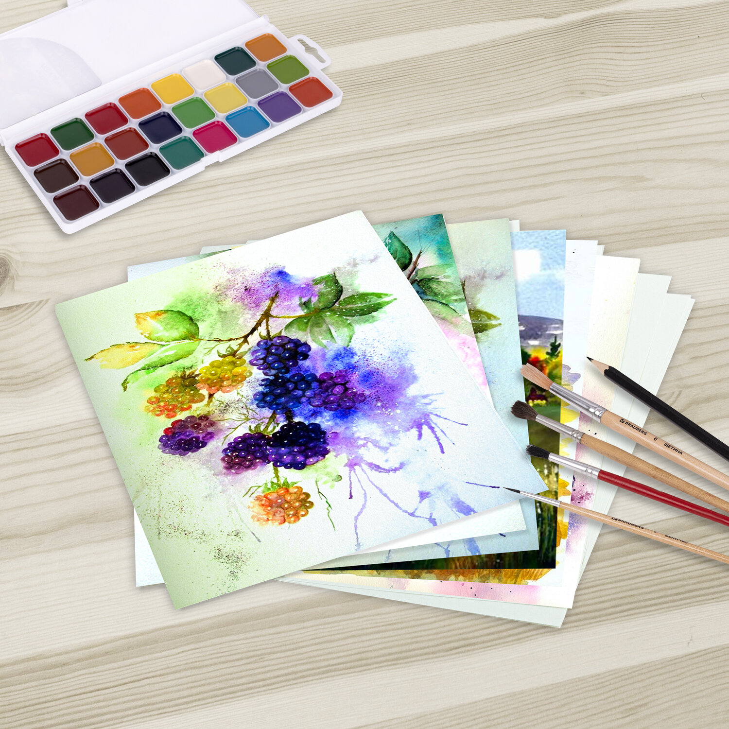 Художественная бумага Brauberg для акварели - фото 3