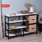 Стеллаж обувница LETTA Этажерка Trust Plus Цвет Белый Черный металл 1100х780hх300