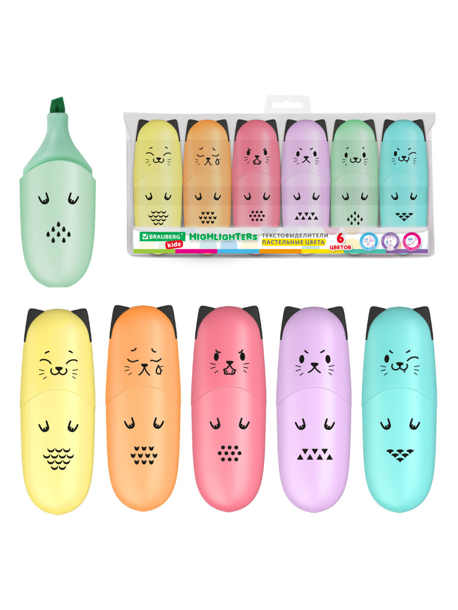 Текстовыделители Brauberg 6 цв. - фото 7