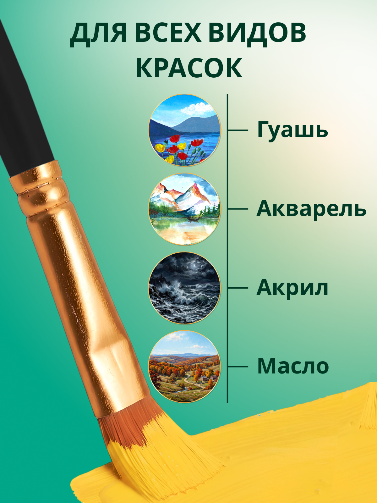 Кисть AXLER 10 шт. (синтетика) - фото 5