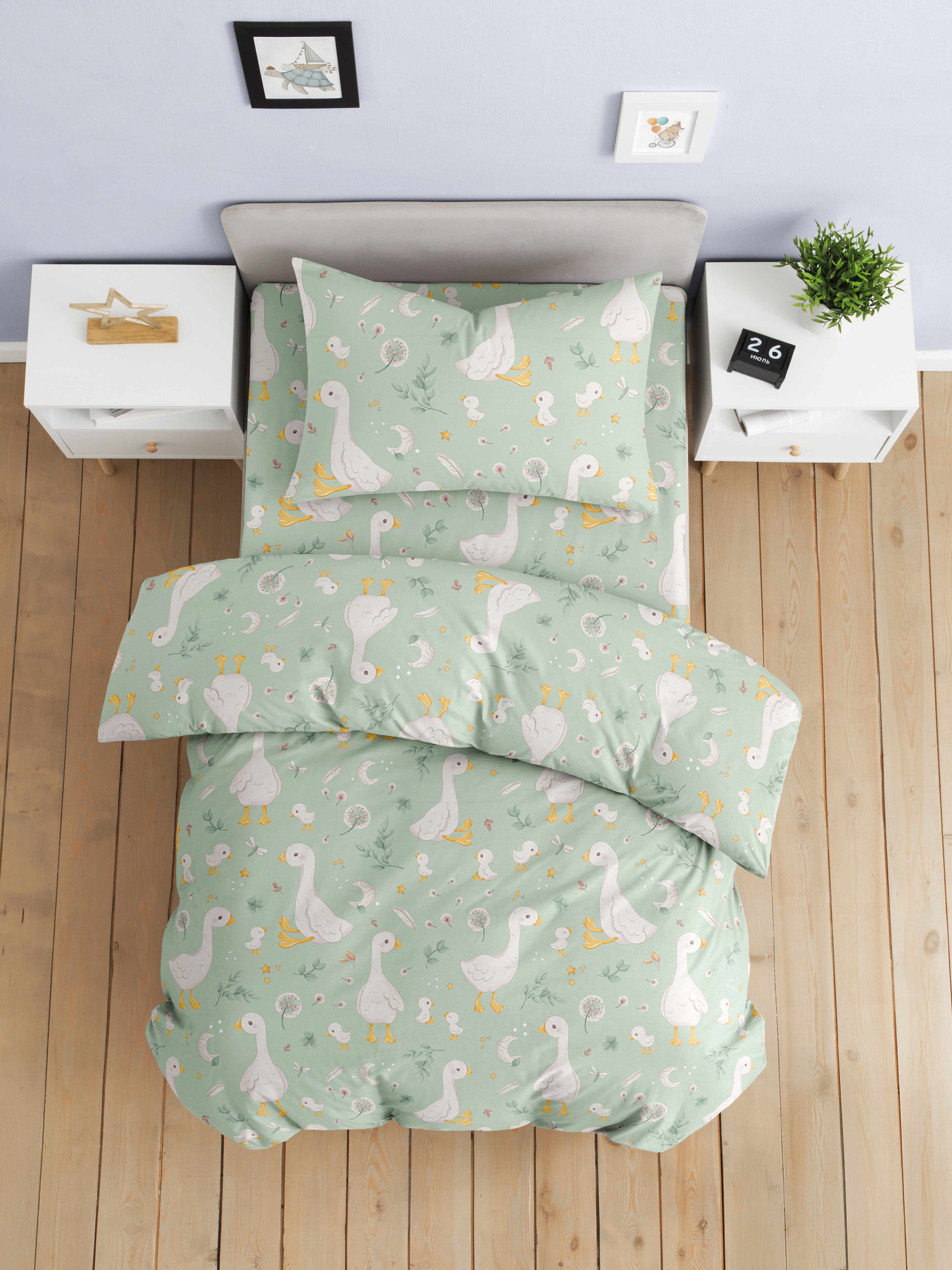 Комплект постельного белья Ночь Нежна Гусяточки полутораспальный 3 предм. - фото 5