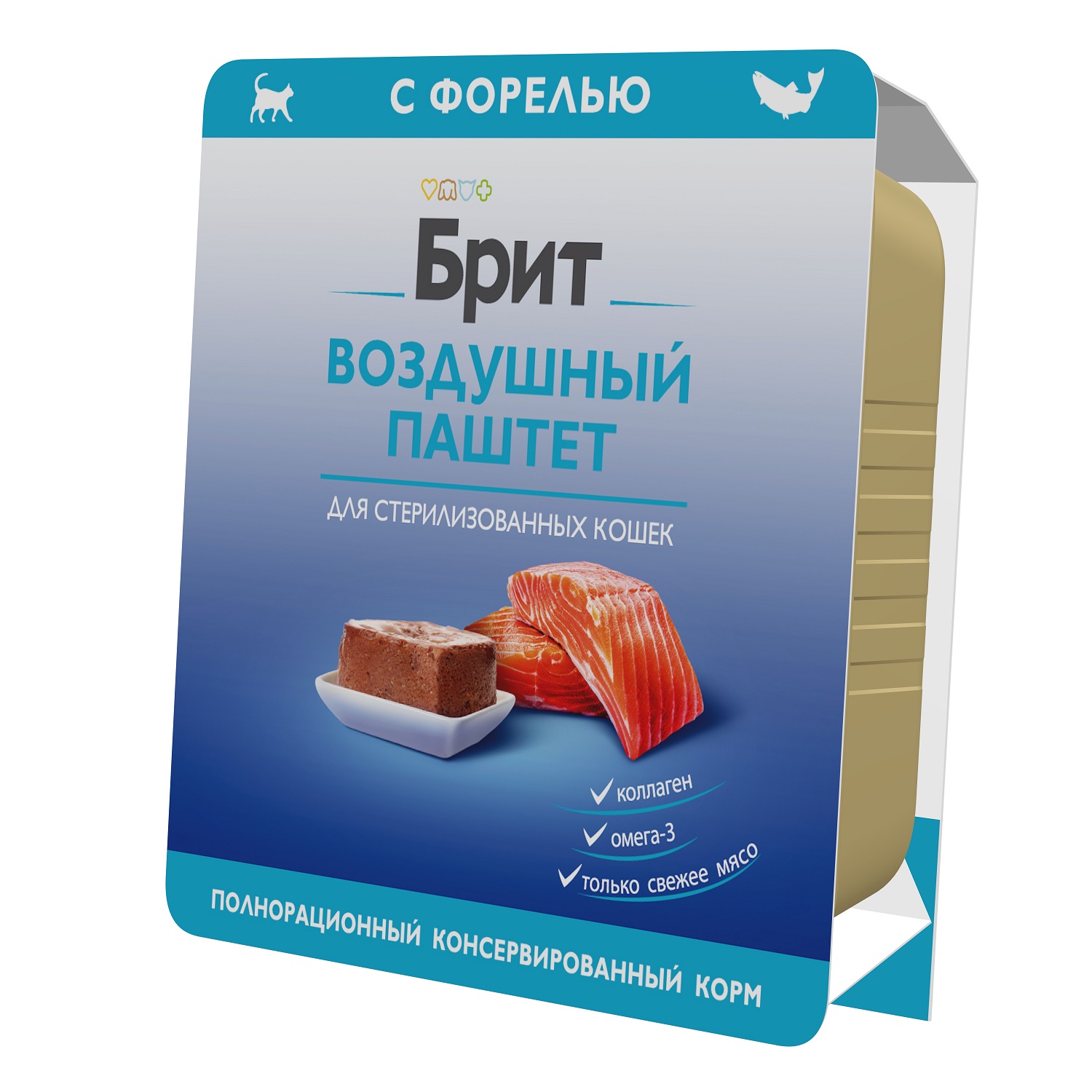 Корм для кошек Brit 100г стерилизованных паштет форель - фото 2