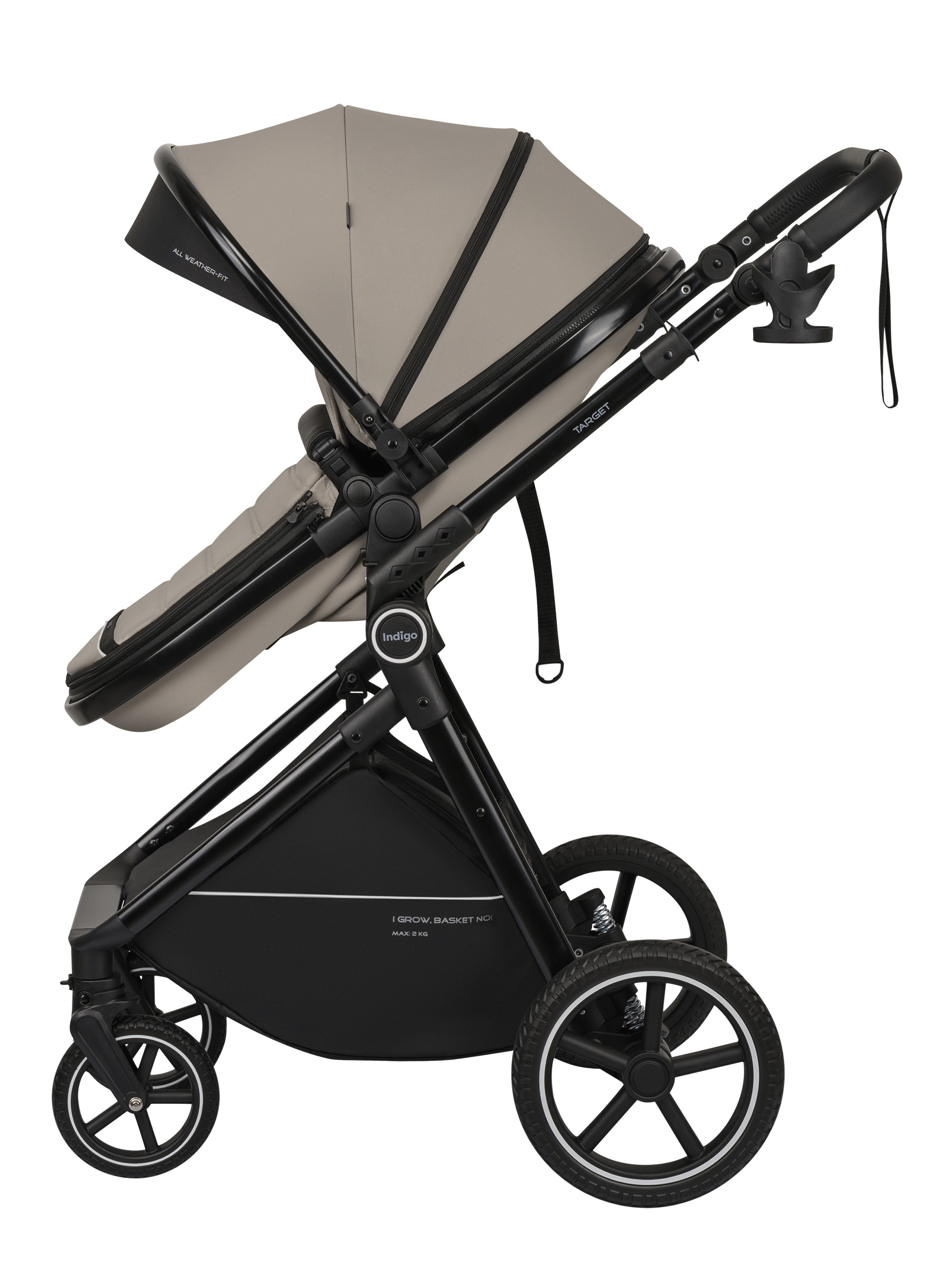 Коляска трансформер Indigo TARGET 3в1 бежевый - фото 24