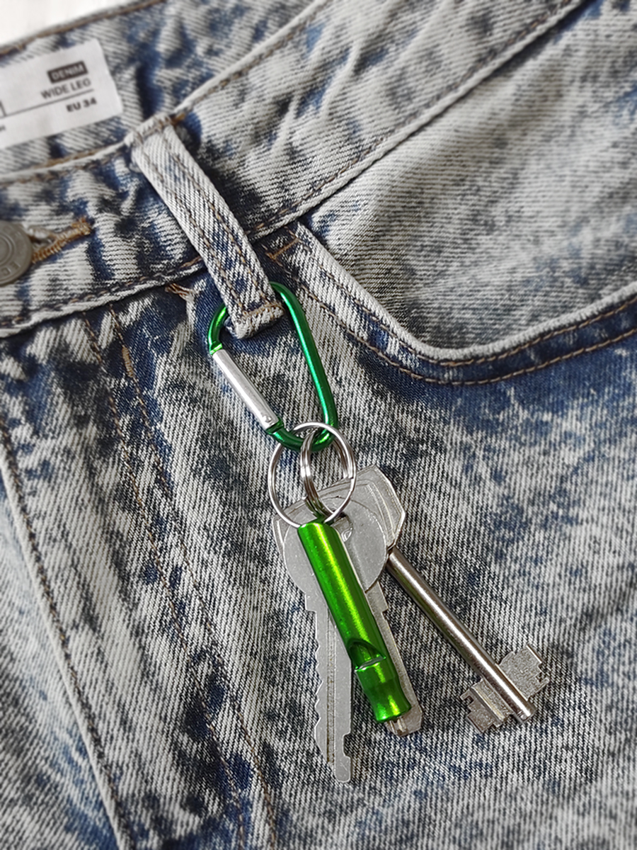 Свисток-брелок с карабином Solaris Зеленый - фото 7