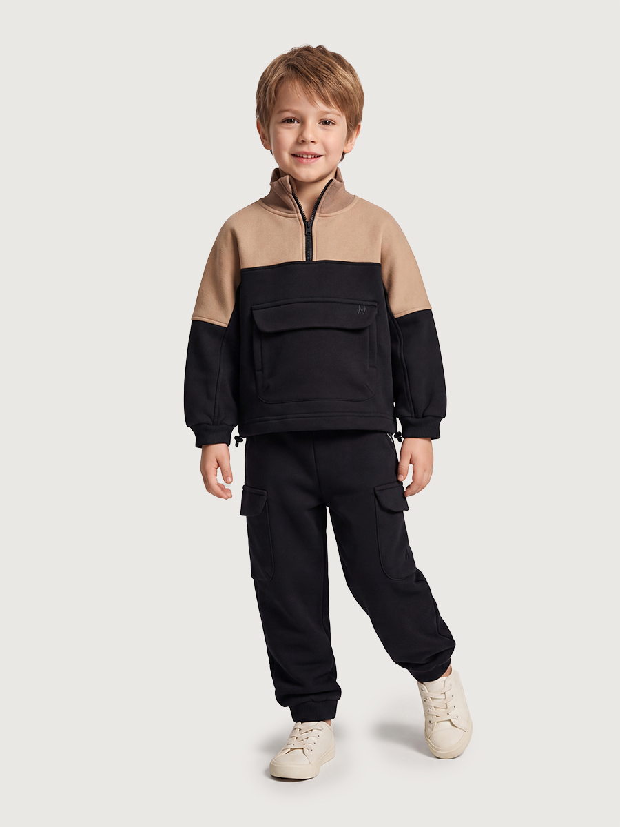 Костюм спортивный NIKASTYLE 7т11726 черный/какао - фото 1