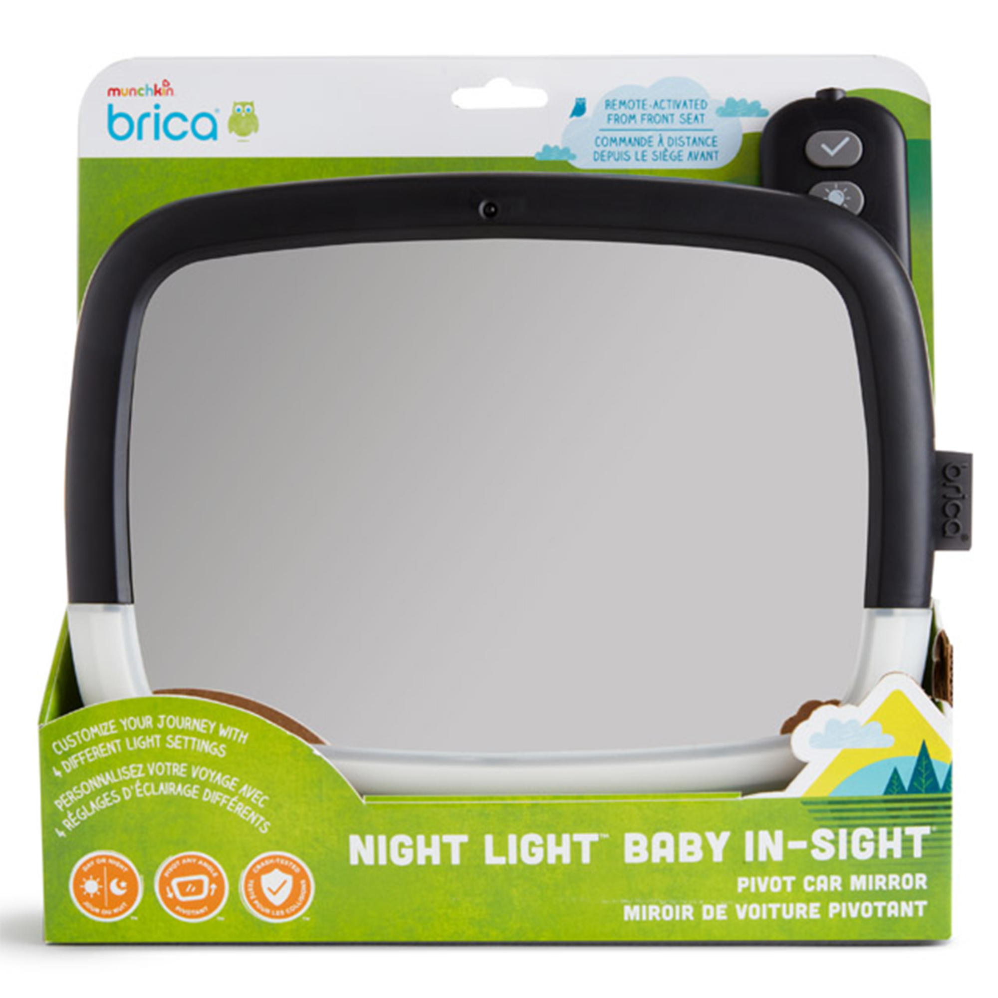 Зеркало контроля в автомобиле Munchkin Night Light Baby In Sight Pivot Mirror - фото 15