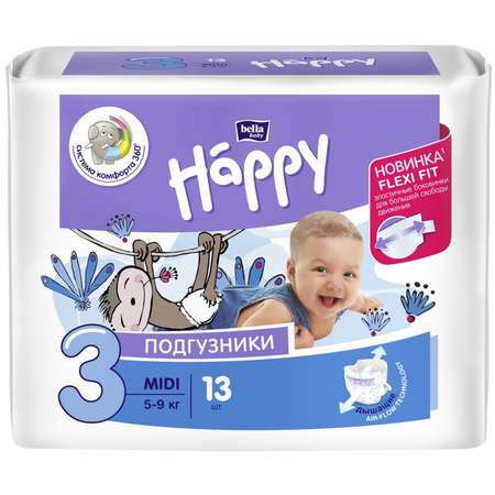 Подгузники Bella baby Happy 3 (5-9 кг) 13 шт.