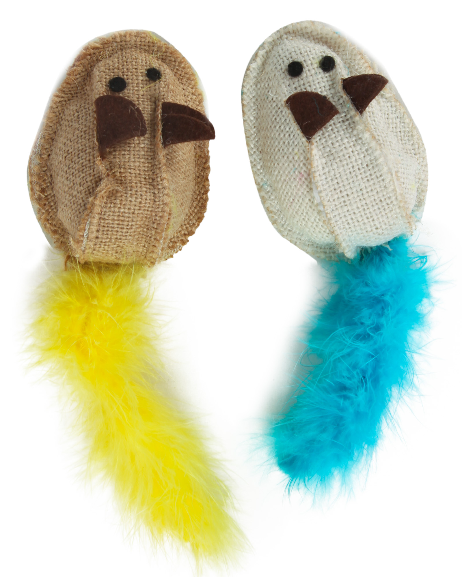 Набор игрушек для кошек Barbaks Мышки 2шт с цветными перьями и кошачьей мятой 20см - фото 3